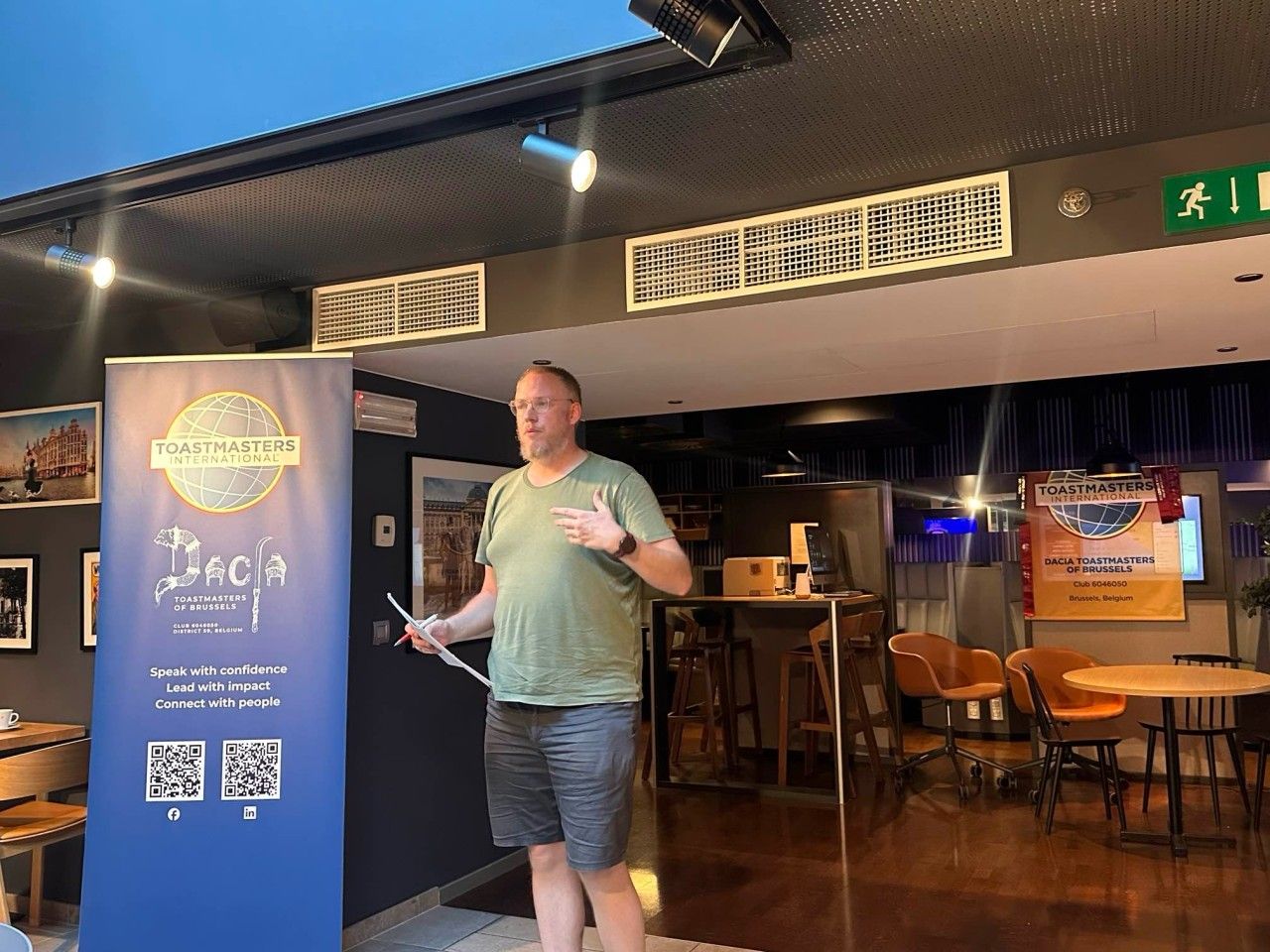 Pieter Huyghe tijdens een presentatie